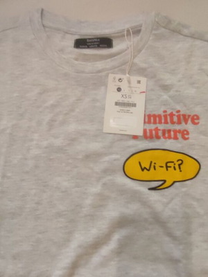 Bershka men's t-shirt new, gray, size XS