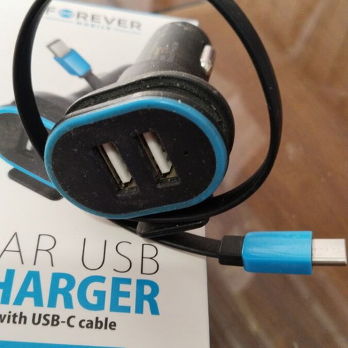 Car USB charger 3A with USB-C cable