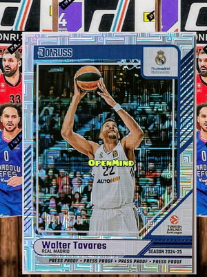 Картичка Walter Tavares Press Proof Real Madrid Donruss Euroleague 2024-25 нова