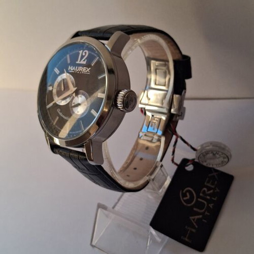 Haurex Italy automatic watch like new, Miyota mechanism, black and silver