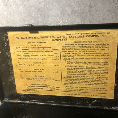 British Army First Aid Kit for Armoured Fighting Vehicles 1952 used