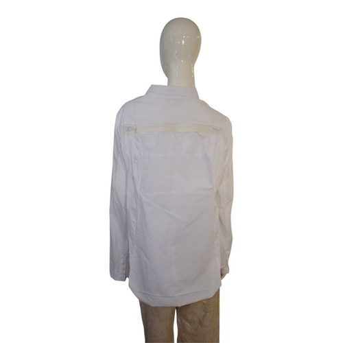 Rundholz white cotton poplin shirt tunic with back zipper, size L