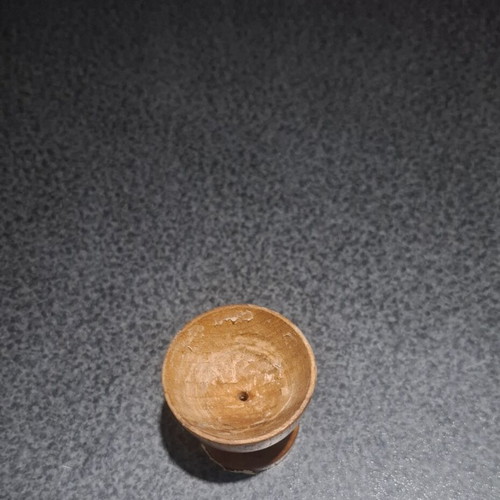 Vintage wooden egg cup Tajimi Pottery Ltd sample Japan