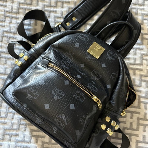 MCM black backpack used, small size
