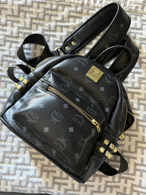MCM black backpack used, small size