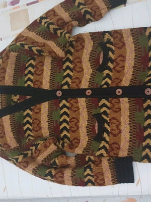 Wool cardigan used, brown, size 50