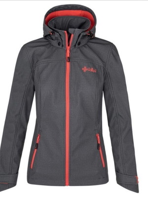 Kilpi γυναικείο softshell αντιανεμικό μπουφάν με κουκούλα σε ανθρακί, μέγεθος 40