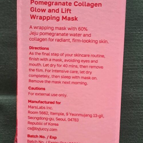 By Juccy Pomegranate Collagen Glow & Lift Wrapping Mask brand new 70ml