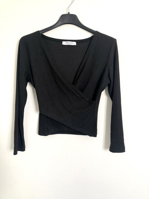 Celestino black wrap blouse Medium new