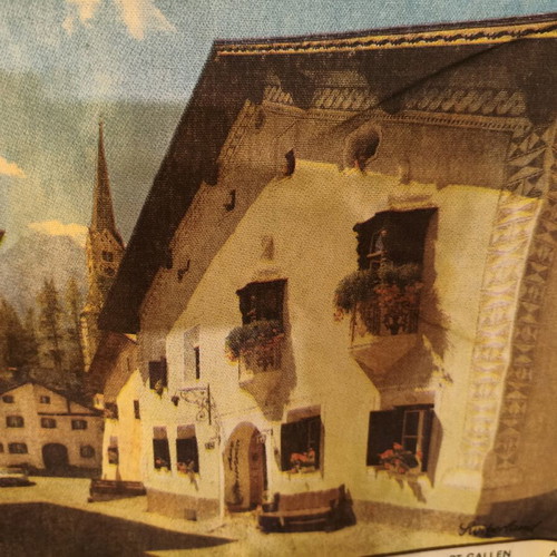 Vintage fabric wall calendar from Switzerland 1990 like new