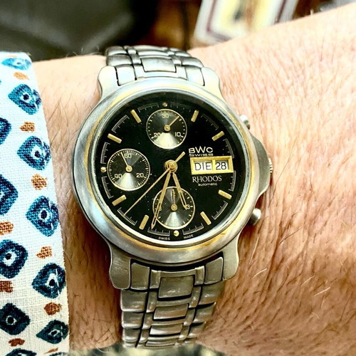 BWC Rhodos chronograph automatic titanium used