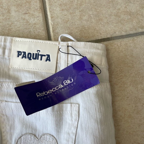 Rebecca Blu white denim pants new, size XL