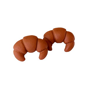 Σκουλαρίκια καρφωτά croissant σοκολάτας με πολυμερικό πηλό