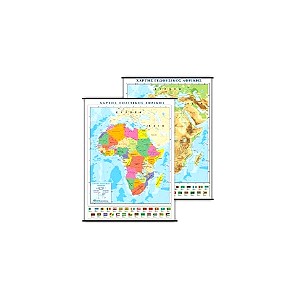 Χάρτης επιτοίχιος ρολό Αφρικής πολιτικός-γεωφυσικός δύο όψεων100x130cm