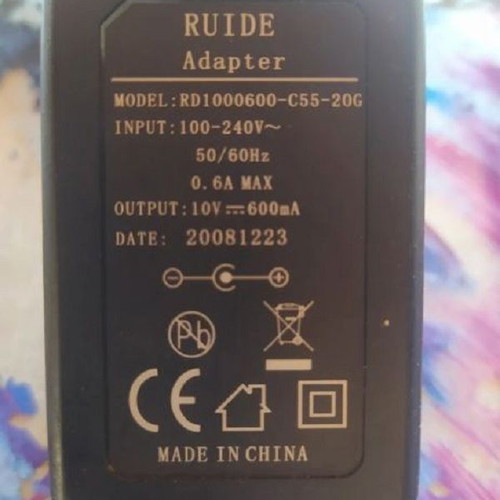 Ruide 10V adapter model RD1000600-C55-20G