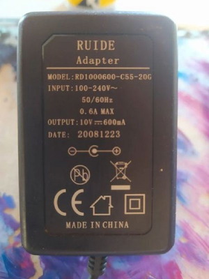 Ruide 10V adapter model RD1000600-C55-20G