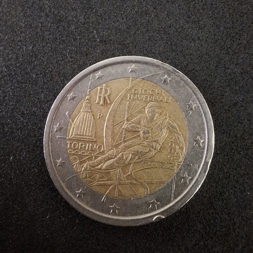 2€ Euro Coin Torino 2006 Winter Olympics commemorative, like new