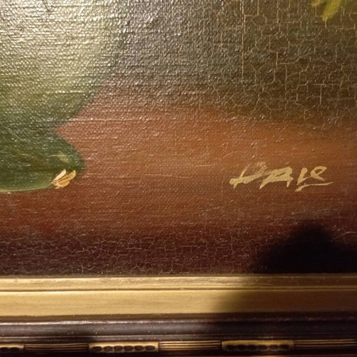 Authentic oil painting paste technique new with wooden frame