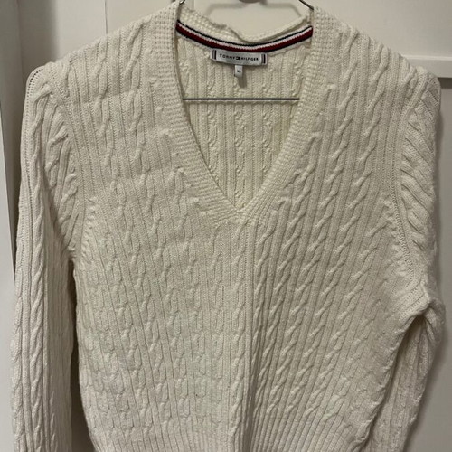 Tommy Hilfiger knitted sweater like new, size XS, white cotton