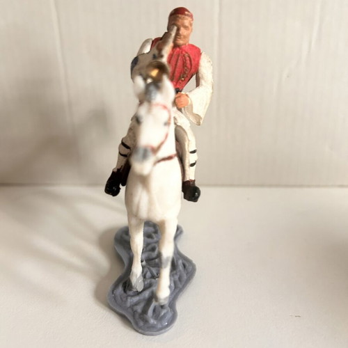 Athens Evzone Cavalry Trumpeter Figurine, 1980s red fermanella