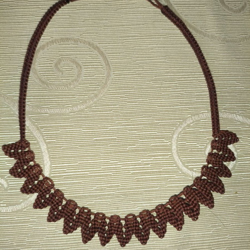 Macrame brown necklace new