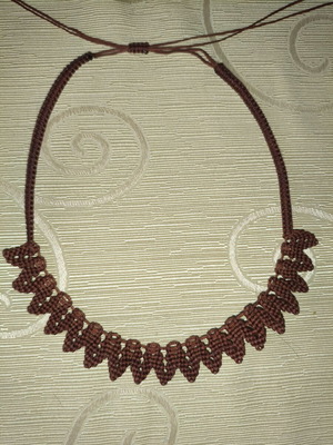 Macrame brown necklace new
