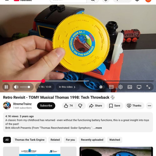 Tomy 1998 Thomas Train replacement cassette used