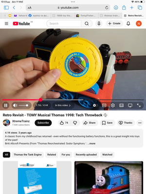 Tomy 1998 Thomas Train replacement cassette used