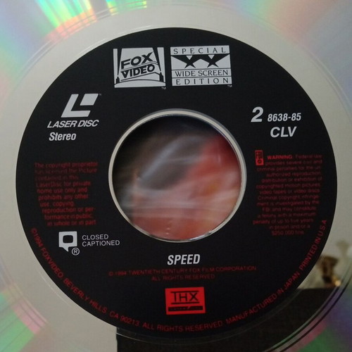 Speed 1994 LaserDisc like new, action movie