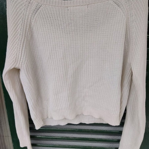Forever 21 white knit crop top blouse size S used