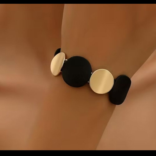 Handmade bracelet black gold with silicone new