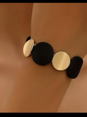 Handmade bracelet black gold with silicone new