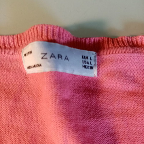 Ζακέτα πλεκτή Zara ροζ με σχέδιο ρόμβους σαν καινούργιο, μέγεθος L