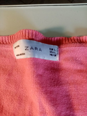 Ζακέτα πλεκτή Zara ροζ με σχέδιο ρόμβους σαν καινούργιο, μέγεθος L