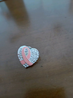 Pink Ribbon Heart Pin like new, breast cancer awareness campaign