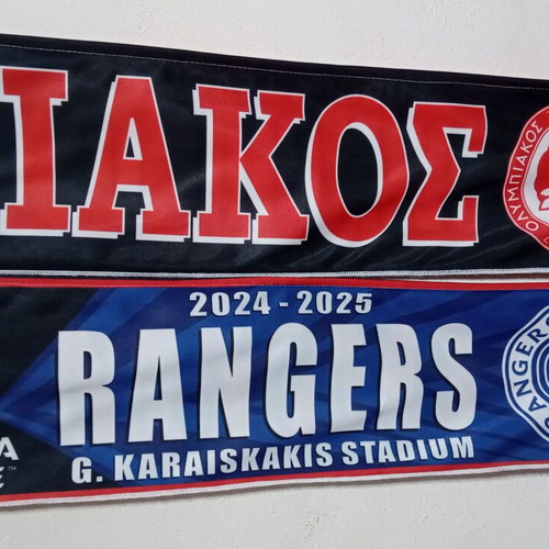 Olympiacos Rangers UEFA Europa League 2024 collectible double-sided scarf new