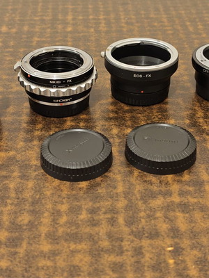 Lens adapters for Fuji X mount mirrorless cameras like new