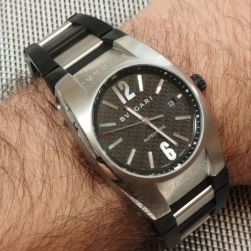 Bvlgari Ergon Automatic men's watch restored, black and silver