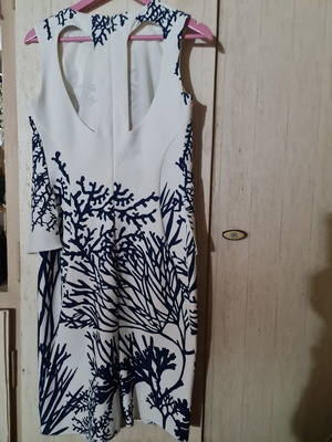 Φόρεμα Zara by Zeta Makripoulia σαν καινούργιο, άσπρο και μπλε, μέγεθος M
