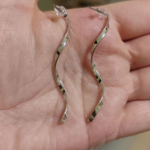 Silver Earrings made of Stainless Steel new
