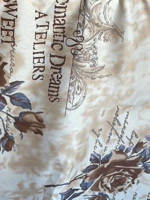 Fabric new beige with brown roses cotton 2.60x3.60 m