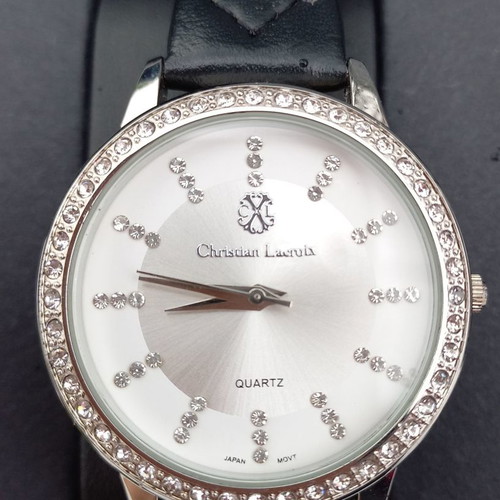 Christian Lacroix women's watch new with black leather strap