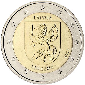 SAC Λετονία 2 Ευρώ 2016 UNC Vidzeme