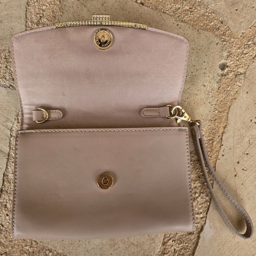 Aldo nude clutch bag used with gold-tone detail