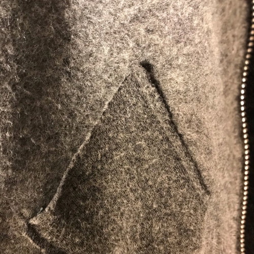 Women's jacket with hood like new, gray, one size, felt