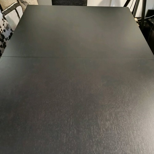 Dining set used, extendable table up to 2.8m with 6 fabric chairs