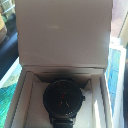 Weide men's watch like new, waterproof, black leather strap