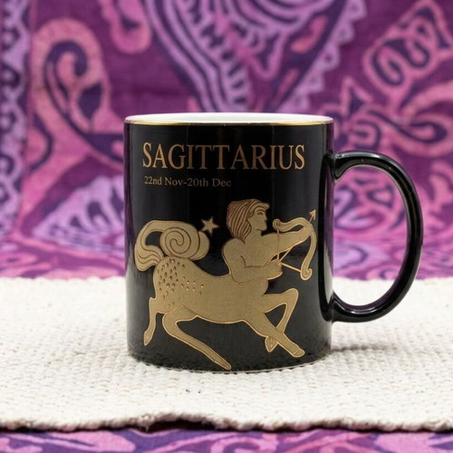 Sagittarius mug like new with elegant gold decor
