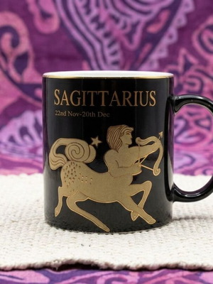Sagittarius mug like new with elegant gold decor