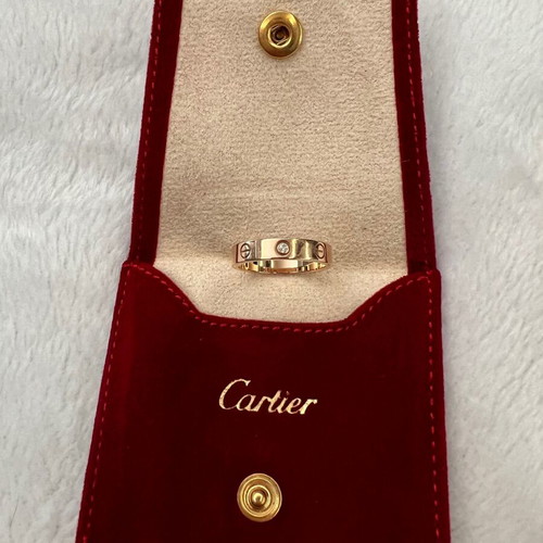 Cartier Love ring used, rose gold 750 with 1 diamond size 53